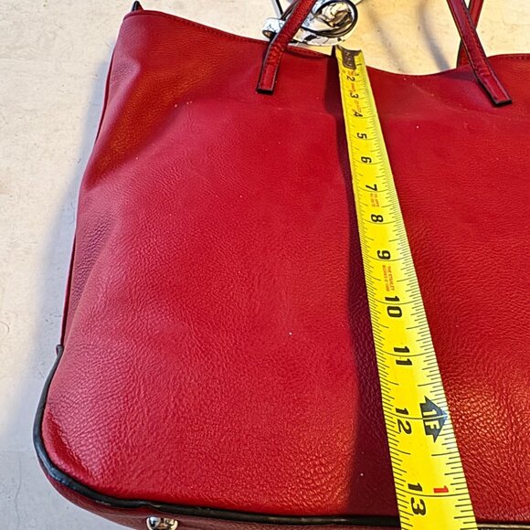Nine West Blake Red Large Shoulder Tote Bag Purse & Bonus Black/White  Pouch NEW - Picture 5 of 16